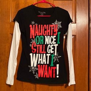 Wound Up Black Layered Long Sleeve Christmas Tee